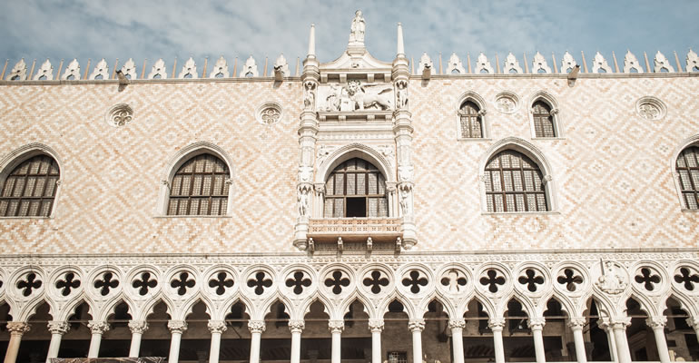 Doge's Palace in Venice seen from the Grand Canal